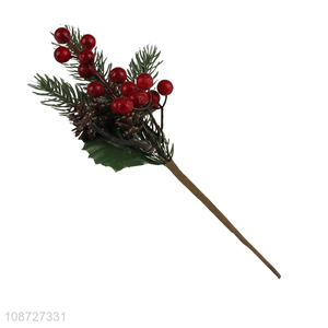 Factory supply artificial Christmas picks faux pine branch for Xmas tree decor