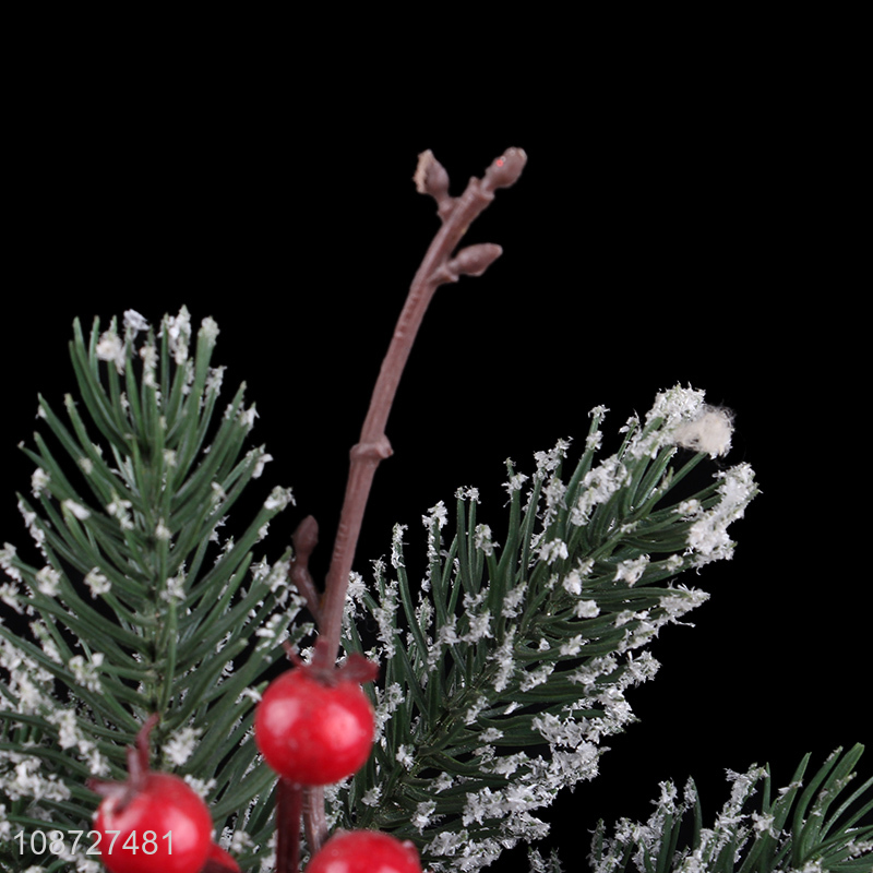 Online wholesale mini artificial red berry pine cone Christmas tree centerpices