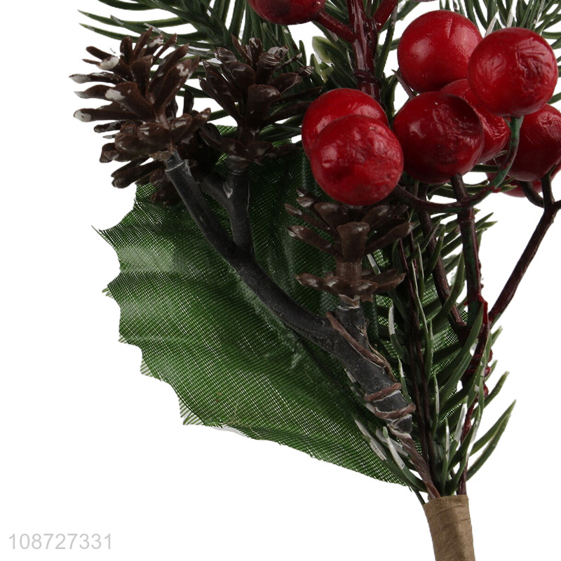 Factory supply artificial Christmas picks faux pine branch for Xmas tree decor
