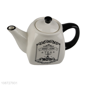 New arrival ceramic kitchen tea coffee pot with handle and lid