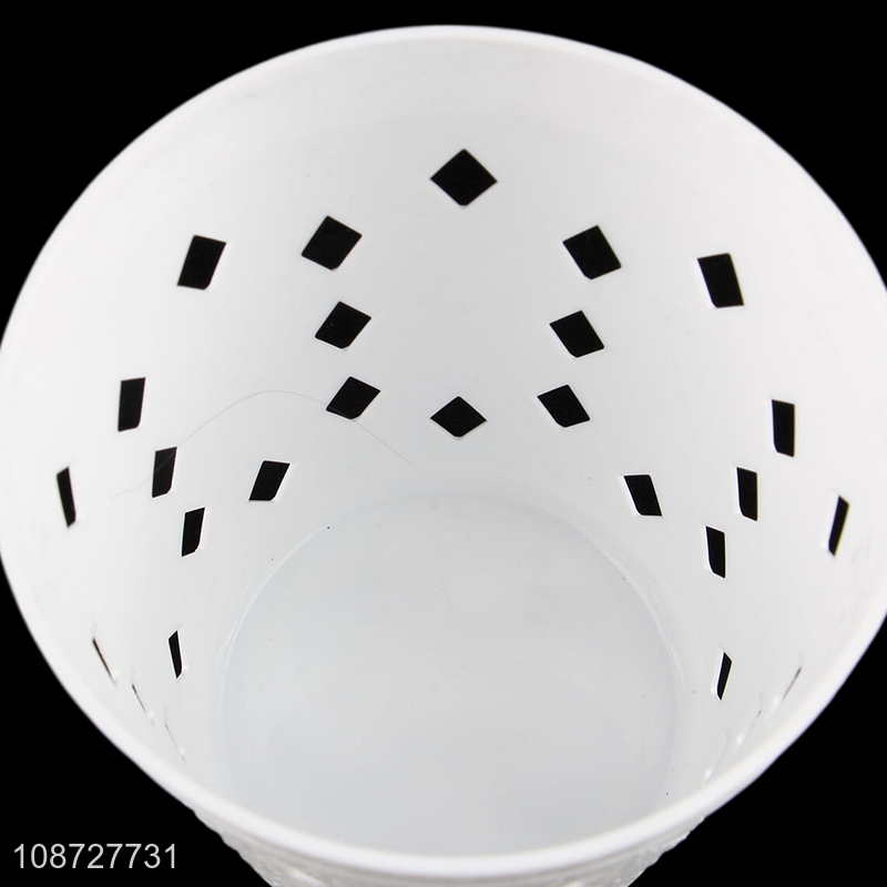 High quality white mini desktop storage basket trashcan for sale