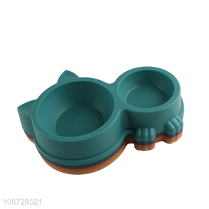 Good quality anti-slip plastic <em>dog</em> bowls double dish <em>pet</em> bowls