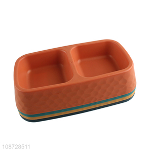 New arrival plastic double <em>pet</em> bowl dog cat water <em>food</em> bowls