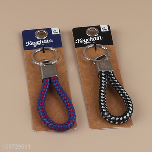 Online wholesale pu leather braided strap <em>key</em> <em>chain</em> keyring for <em>men</em>