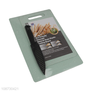 Most popular rectangle eco-friendly kitchen cutting board with knife set