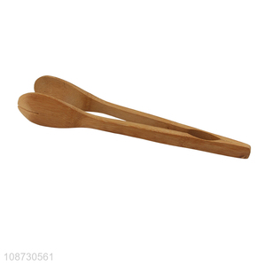 Low price bamboo heat-resistant food clips food tongs for kitchen
