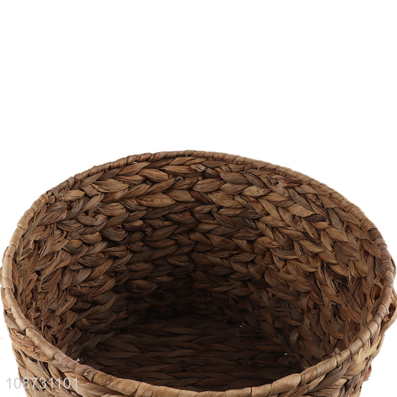 New product natural durable hand-woven water hyacinth storage basket for shelves