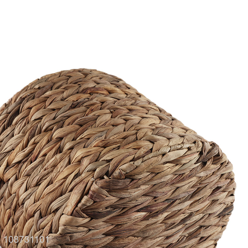 New product natural durable hand-woven water hyacinth storage basket for shelves