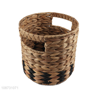 Good quality multipurpose hand-woven water hyacinth <em>storage</em> <em>basket</em> with handles