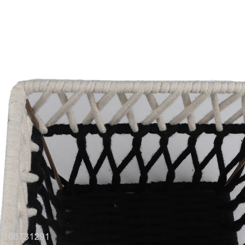 Wholesale natural small handwoven papyrus wicker storage basket for organizing