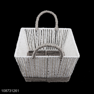 Hot selling multi-function woven papyrus <em>storage</em> <em>basket</em> kitchen desktop organizer