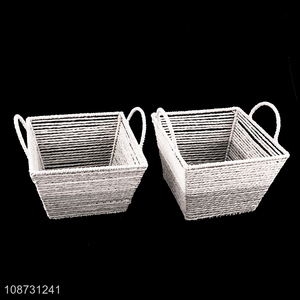 Online wholesale multi-purpose hand-woven papyrus <em>storage</em> <em>basket</em> with handles