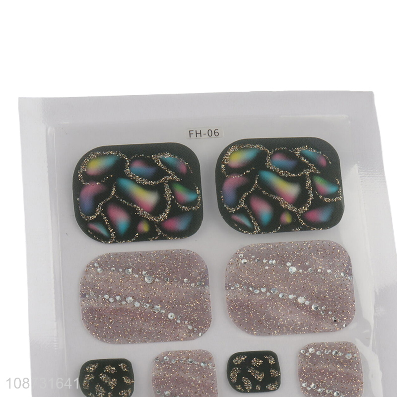 China product full toe nail wraps toenail polish strips for women