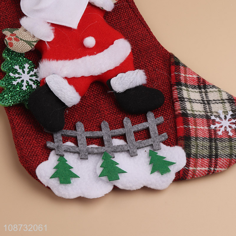 High quality 3D fabric Christmas stockings candy bag Christmas ornaments