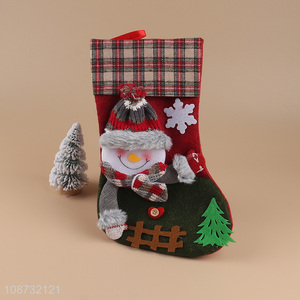 Good quality 3D fabric Christmas stocking Xmas tree hanging sockings