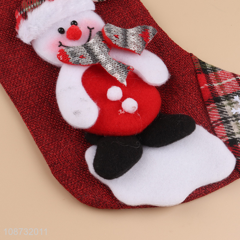 Wholesale 3D fabric Christmas stockings hanging socks for Christmas decor