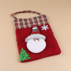 Factory price non-woven Christmas candy goodie gift bag with handle