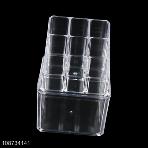 Top quality clear plastic makeup organizer cosmetic lipstick display storage box