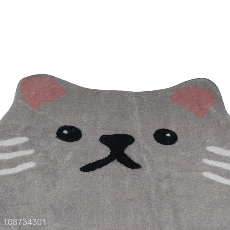 Wholesale cute cat shape bath mat super absorbent non-slip bathroom rug