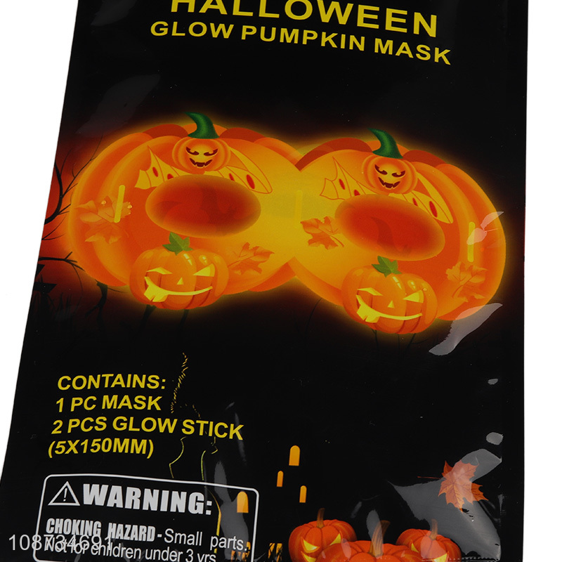 Yiwu factory halloween party decoration glowing pumpkin mask for sale