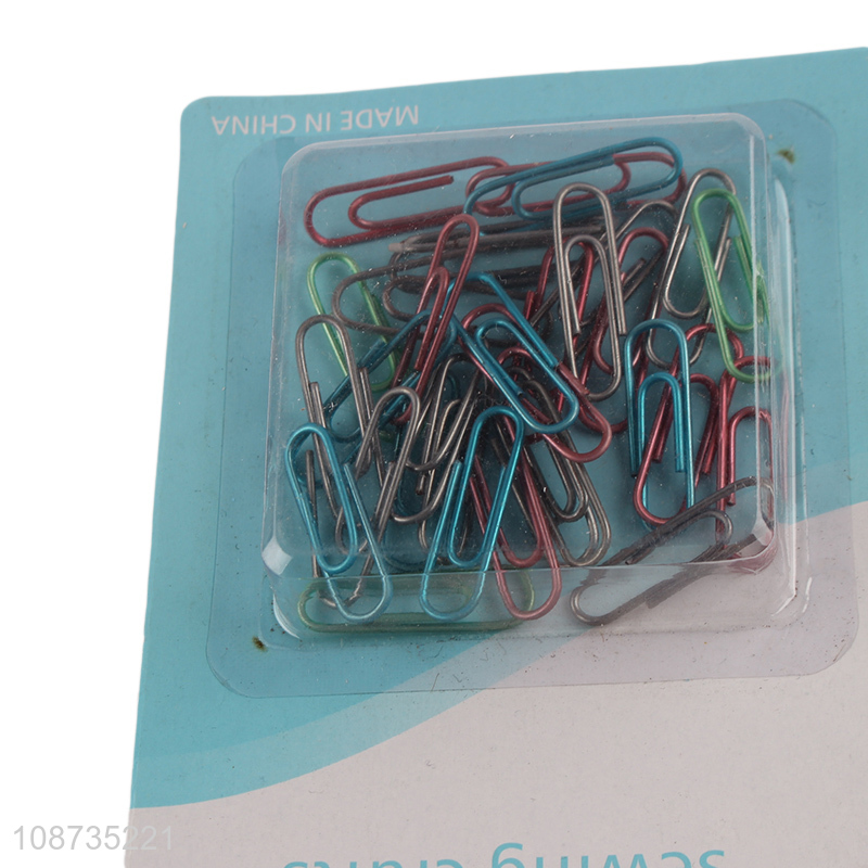 Good quality colorful coated paper clips office paper clamps