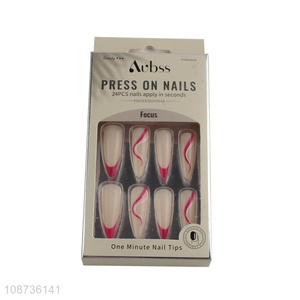 Latest products 24pcs press-on nails natural <em>fake</em> <em>nail</em> for <em>nail</em> decoration