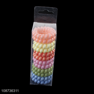 Yiwu factory candy color elastic telephone cord hair ring for girls