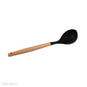 China imports wooden handle nylon soup spoon for cooking and serving