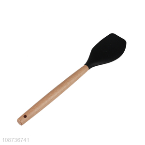 Wholesale wooden handle nylon butter spatula cheese scraper for baking