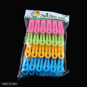 Wholesale 24pcs plastic outdoor drying line pegs clothes pegs