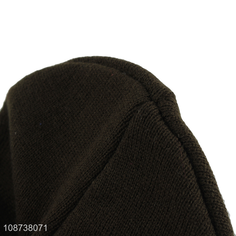 Online wholesale acrylic knitted beanie hat slouchy winter hat