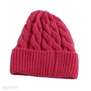 High quality winter knitted cap fleece lined skull cap beanie