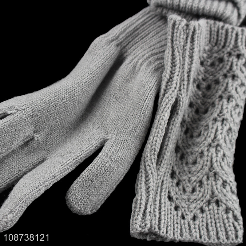 New product women winter touchscreen gloves girls knitted gloves