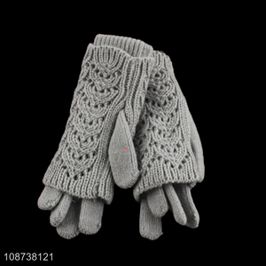 New product women <em>winter</em> touchscreen <em>gloves</em> girls knitted <em>gloves</em>