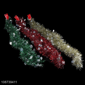 Factory supply Christmas tinsel <em>garland</em> metallic Xmas party decoration