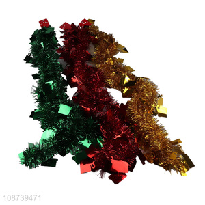 Wholesale metallic Christmas tinsel <em>garland</em> shiny twist tinsel for decor
