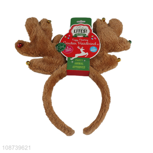 Wholesale fluffy Christmas reindeer antler headband hair hoop for women