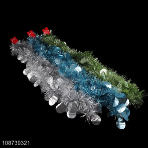 Wholesale metallic Christmas tinsel hanging ornaments for holiday decoration