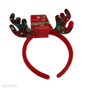 Wholesale Christmas reindeer antler headband hair hoop for adults kids