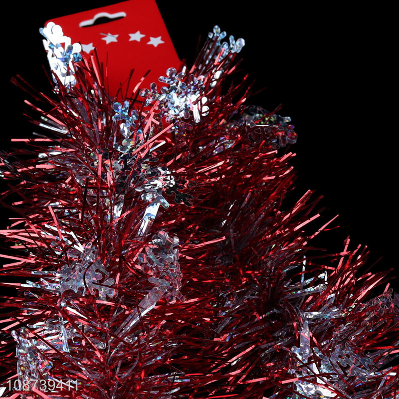 Factory supply Christmas tinsel garland metallic Xmas party decoration