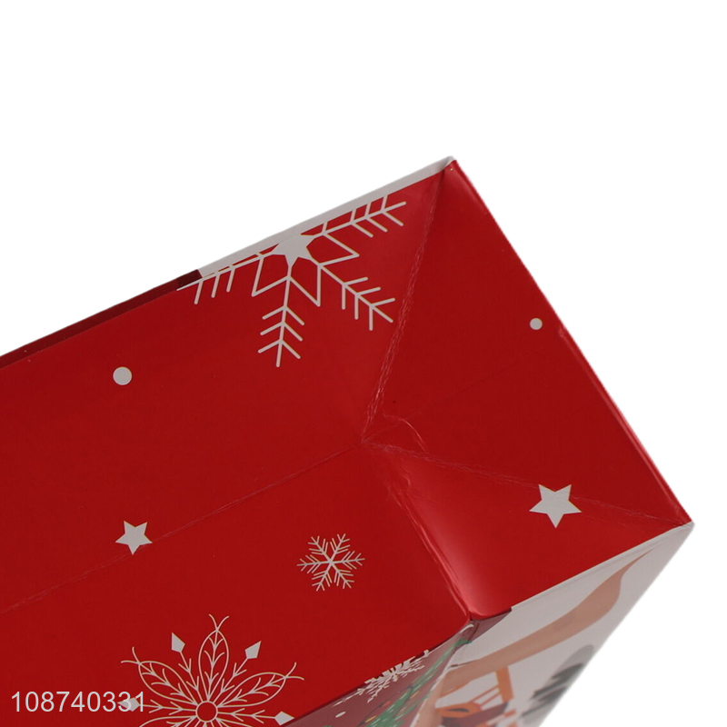 Top selling santa claus pattern paper christmas gifts bag tote bag