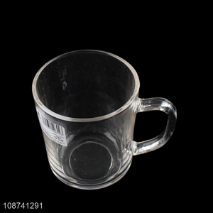 Wholesale clear glass drinking cup thickend coffee mug with handle