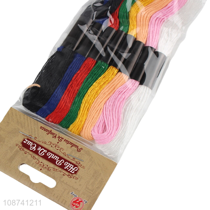 Factory supply 8 colors embroidery floss kit cross stitch threads