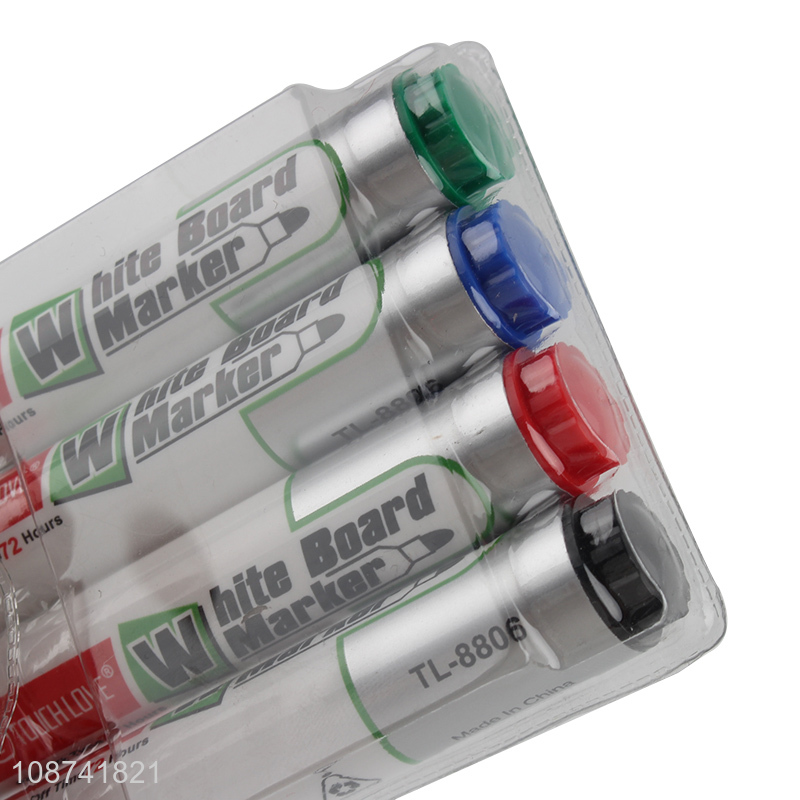 Latest design 4pcs erasable white board marker for office supplies