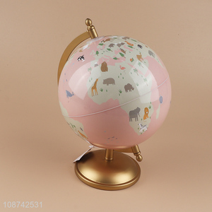 Wholesale kids educational animal printed world globe with stand for decor