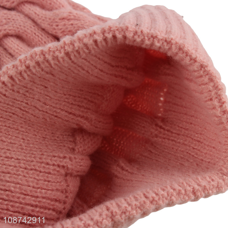 Best selling girls winter warm knitted hat beanies hat for outdoor