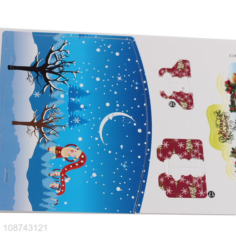 Good quality christmas theme children diy 3d puzzle toy educational toy