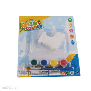 Latest design kids <em>christmas</em> <em>stocking</em> shaped gypsum painting toys for sale