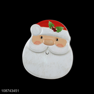 High quality santa claus shape metal <em>cans</em> empty iron cookies box