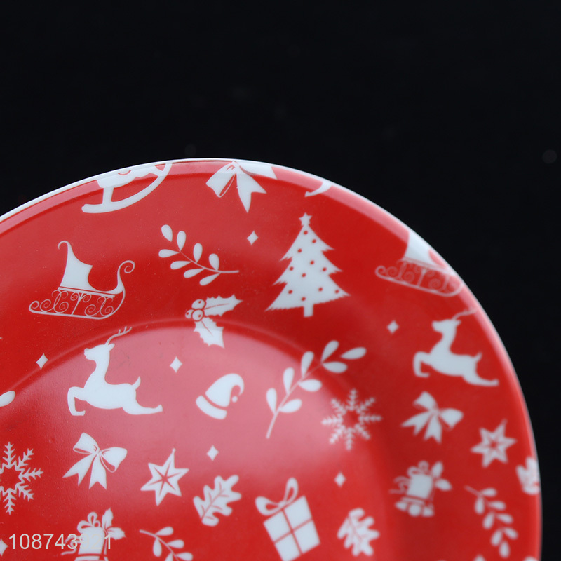 Wholesale Christmas theme ceramic plates porcelain salad plate